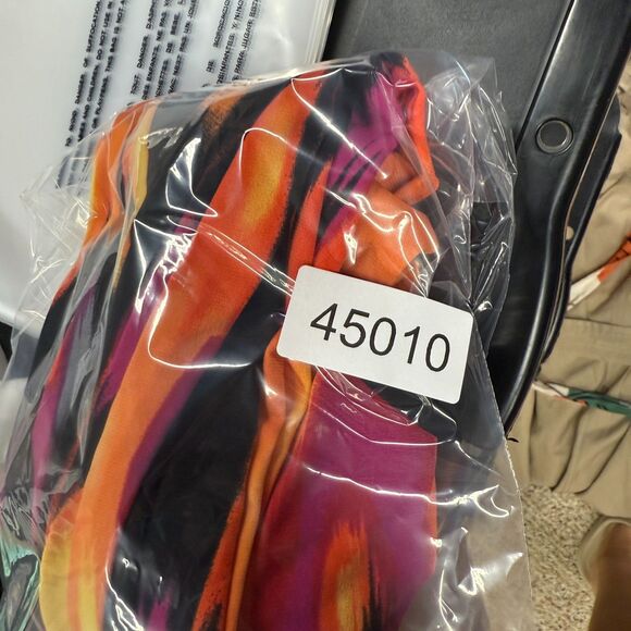 Blu Sage Dress Women M Medium Orange Geometric Shift Short V-Neck Sleeveless - Picture 6 of 6